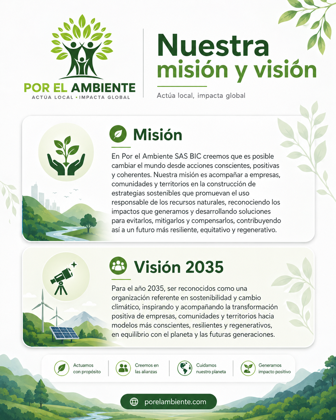 Misión y Visión Por el Ambiente SAS BIC